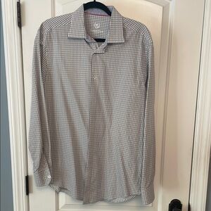 Bugatchi Men's Black and White Checkered Shirt